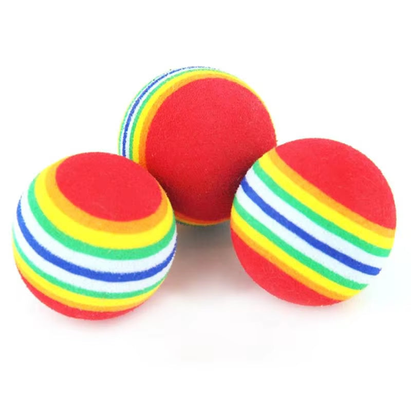 Colorful Cat Toy Interactive Ball Toys for Cats Play Chewing Rattle Scratch Foam Ball Training Cat Scratcher Cat Accessories