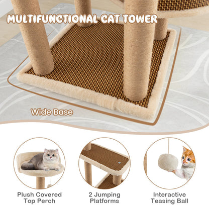 90 Cm Multi-Level Cat Tree Tower Cat Tree with Scratching Posts