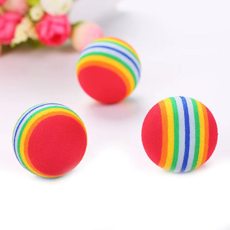 Colorful Cat Toy Interactive Ball Toys for Cats Play Chewing Rattle Scratch Foam Ball Training Cat Scratcher Cat Accessories