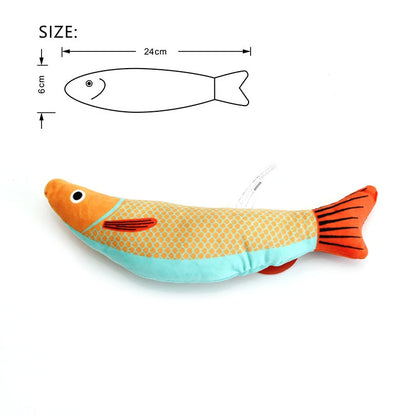 Cat Toy Catnip 3D Simulation Fish Goldfish Kitten Toys Pillowfish Interactive Sounding Cat Chew Bite Plush Toys Cat Supplies