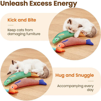 Cat Toy Catnip 3D Simulation Fish Goldfish Kitten Toys Pillowfish Interactive Sounding Cat Chew Bite Plush Toys Cat Supplies