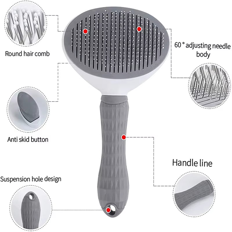 Pets Slicker Brush Cat Grooming Massage Comb Dogs Self Clean Shedding Brush One Button Removes Loose Undercoat Mats Tangled Hair