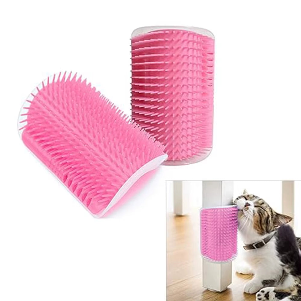 Cat Brush Comb Cat Toy with Catnip Cat Wall Brush Corner Cat Scratcher Massage Self Groomer Comb Pet Brush Corner Cat Scrubber