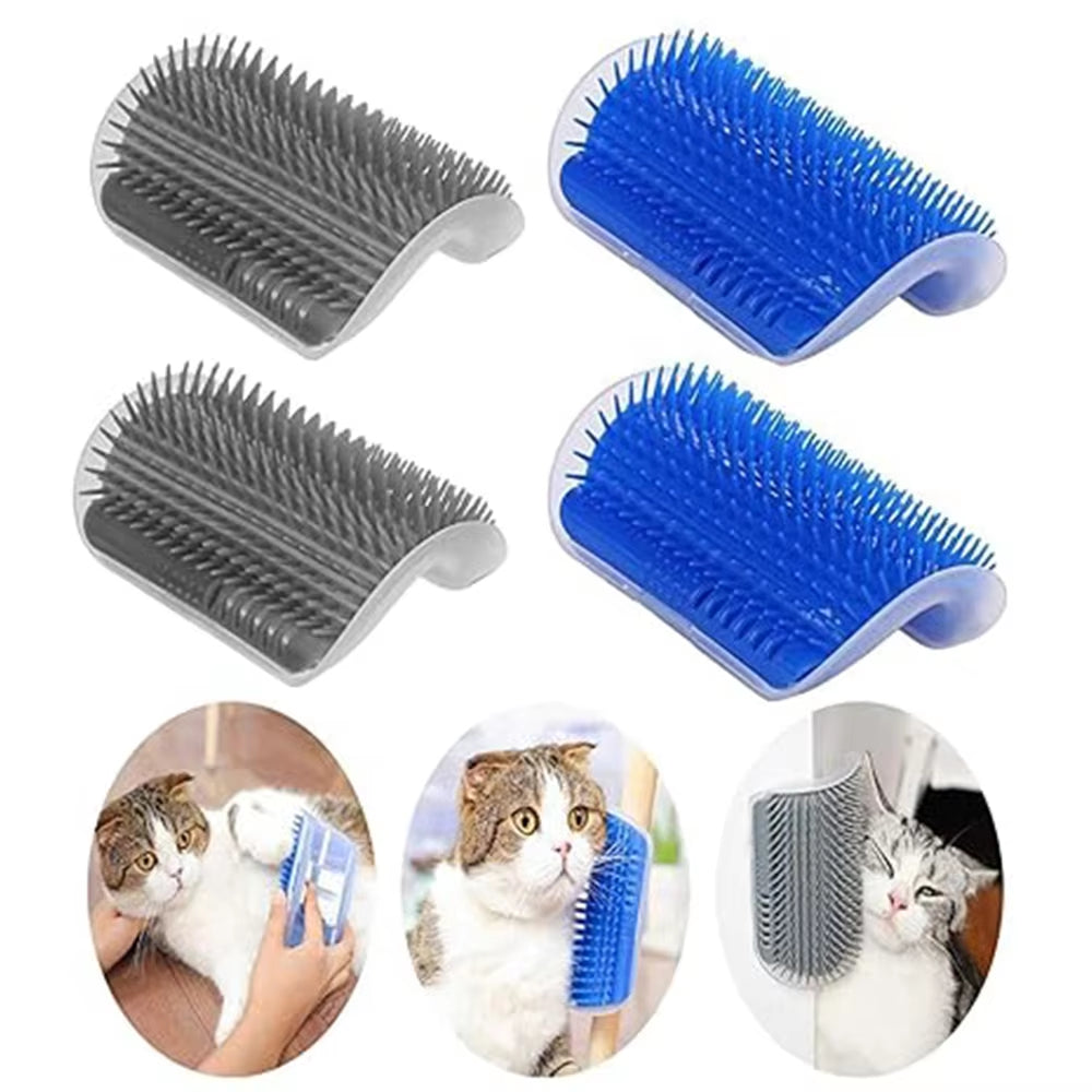 Cat Brush Comb Cat Toy with Catnip Cat Wall Brush Corner Cat Scratcher Massage Self Groomer Comb Pet Brush Corner Cat Scrubber