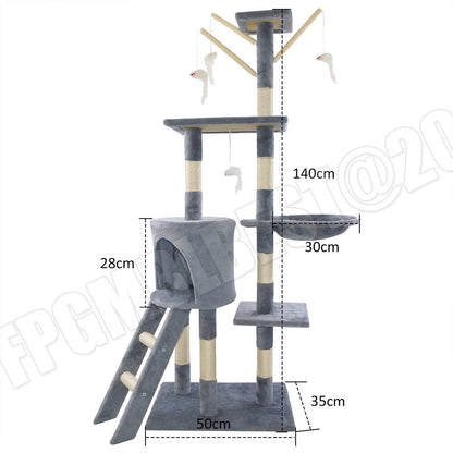 Cat Tree Cat Tower Cat Condo with Scratching Posts & Ladder for Cats Kittens