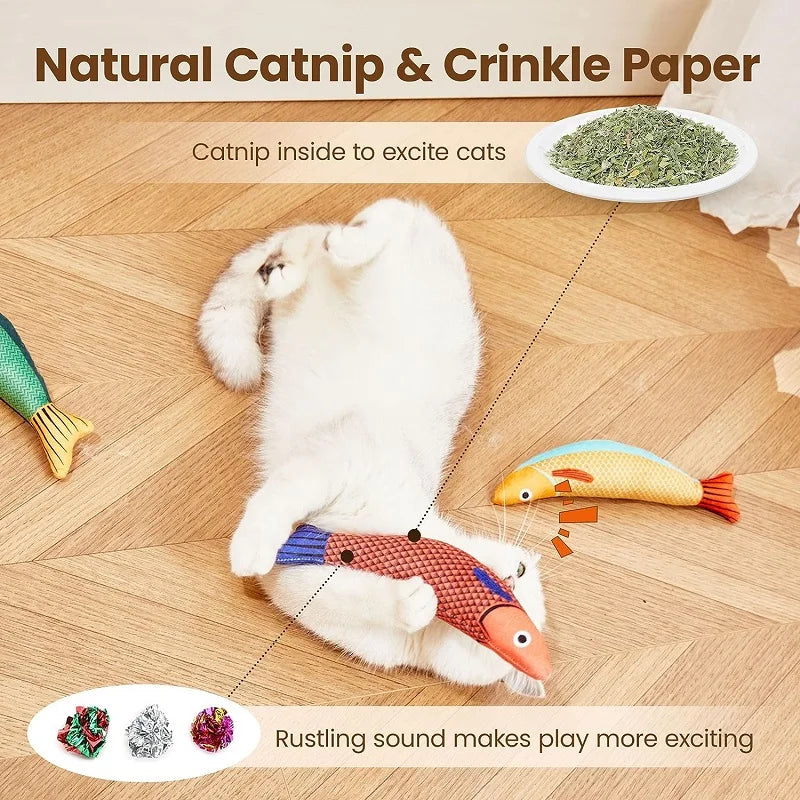 Cat Toy Catnip 3D Simulation Fish Goldfish Kitten Toys Pillowfish Interactive Sounding Cat Chew Bite Plush Toys Cat Supplies