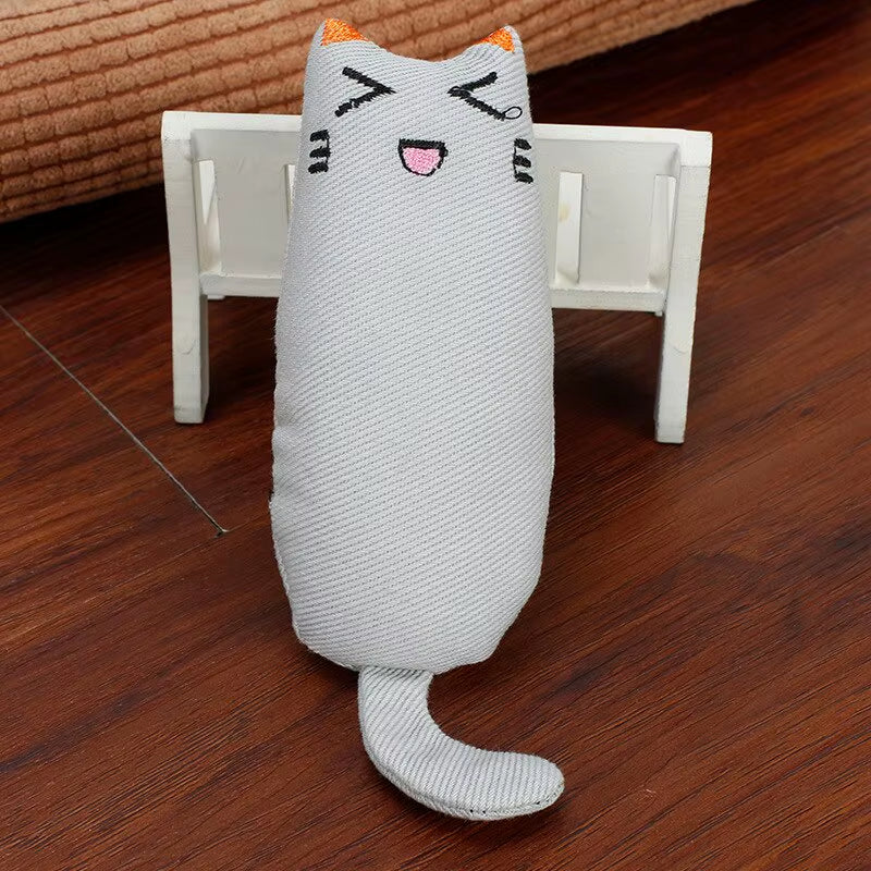 Catnip Toys Cute Thumb Plush Pillow Teeth Grinding Bite-Resistant Teasing Relaxation Cat Chew Toy Pet Accessories