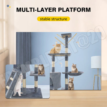 Cat Tree Cat Tower Cat Condo with Scratching Posts & Ladder for Cats Kittens