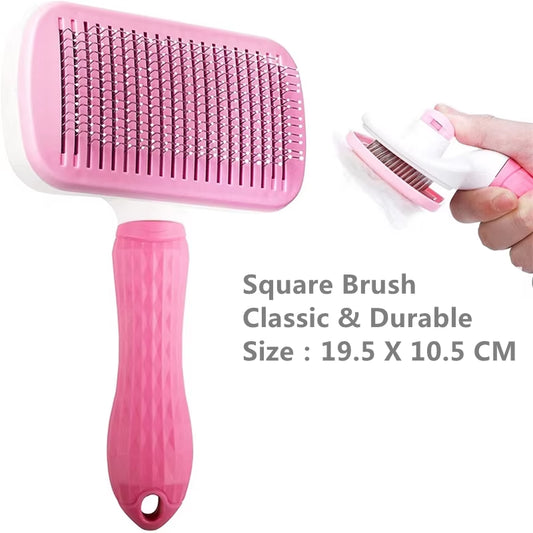 Pets Slicker Brush Cat Grooming Massage Comb Dogs Self Clean Shedding Brush One Button Removes Loose Undercoat Mats Tangled Hair